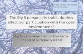 The Big 5 personality Draft poster TMA 02 H818