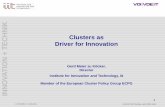Clusters as Driver for Innovation