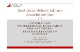 Australia Professional Standards for Teachers: Teacher Librarian context