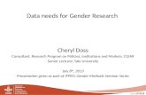 Data Needs for Gender Research - IFPRI Gender Methods Seminar
