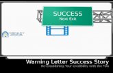 FDA warning letter success story