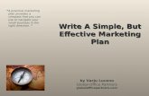 Write A Simple But Effective Marketing Plan