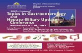 38th Annual Topics in Gastroenterology and Hepato-Biliary Update Conference