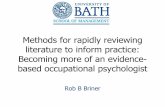 Methods for rapidly reviewing literature to inform practice DOP 2013