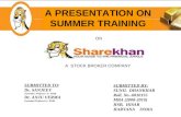 summer training report on sharekhan