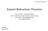 Export Behaviour , Theories PPT, JAN '11-1