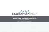 Investment Manager Selection