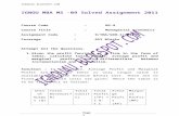 IGNOU MBA MS -09 Solved Assignments 2011