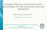 Energy efficient communication techniques for wireless micro sensor networks