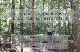 Increasing resilience when undertaking restoration