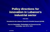 2013 cambridge  policy directions for innovation in lebanon’s industrial sector,omar bizri sti specialist