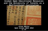 Global Open Educational Resources and the University of Toronto as a Multicultural Institution