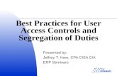 Best Practices for User Access Controls and Segregation of Duties