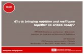 Why is bringing nutrition and resilience together so critical today?