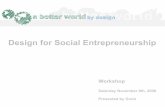 Design For Social Entrepreneurship Workshop