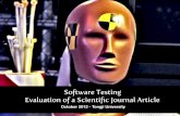 Tongji University Shanghai — Software Testing | Evaluation of a Scientific Journal Article