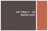 Intimacy in marriage