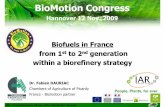 Biofuels In France -  From 1st To 2nd Generation Within A Biorefinery Strategy - Fabien Dauriac