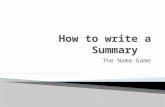Mcr  how to write a summary