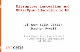 Disruptive innovation and OERs/Open Education in HE