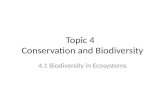 Summary of Topic 4.1 - biodiversity in ecosystems
