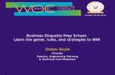 Business Etiquette Prep School: Learn the game, rules, and strategies to WIN (WOC 2014)