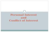 Personal Interest and Conflict of Interest