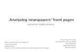 Analyzing Newspapers Front Pages. Presentation: Intro Civic Media. Dec 14th 2011