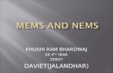 Mems & nems technology represented by k.r. bhardwaj