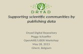 Supporting scientific communities by publishing data