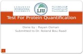 Test for protein quantification
