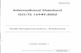 ISO TS 16949 International Standard