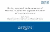 Design approach and evaluation of Moodle 2.4 course to support induction of remote part-time students