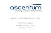 Working Lunch Seminar Series - Public Participation