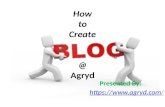 How to create blog at agryd (Indian blogging website)