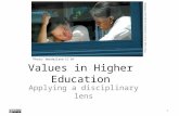 Values in Higher Education: Applying a disciplinary lens