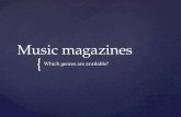 Music Magazine Genres