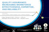 2013 BEYA Seminar: Quality Assurance Increasing Workfore Effectiveness Expertise and Reliability