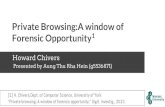 Private Browsing: A Window of Forensic Opportunity