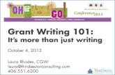 Grant Writing 101:  It's More Than Just Writing