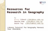 Library Tutorial for Geography honours year 2009