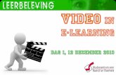 SBO Video in e-Learning, dag 1 - 12 december 2013