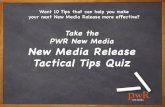 PWR's New Media Release Tactical Tips Quiz