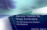 Reverse osmosis for water purification