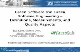 Green Software and Green Software Engineering - Definitions, Measurements, and Quality Aspects