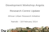 Allan Cain - Research Centre Update: The African Urban Research Initiative, Nairobi Conference 2014/03/19