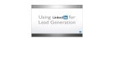 Using LinkedIn For Lead Generation