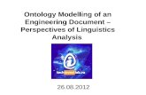 Ontology Modelling of an Engineering Document – Perspectives of Linguistics Analysis