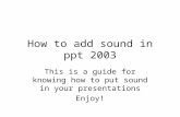 How To Add Sound In Ppt 2003