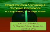 Ethical issues in accounting and corporate governance b.v.raghunandan